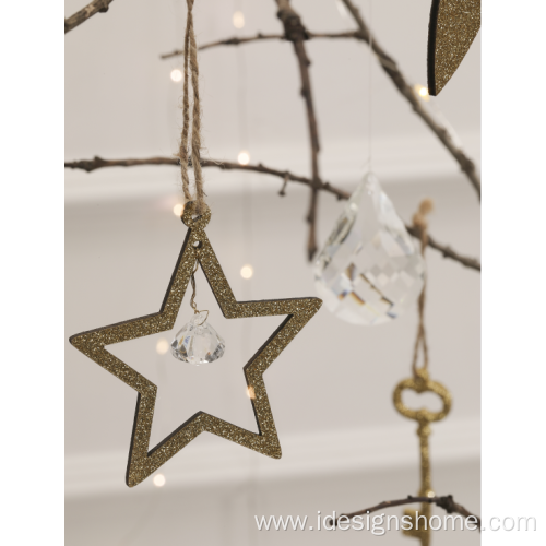 Wooden Star Christmas Tree Ornaments